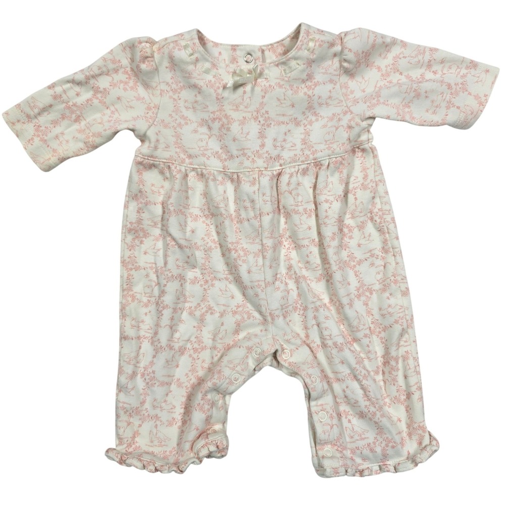 Gymboree Vintage Baby Girl HOPE CHEST Pink Toile One Piece Romper, 0-3 Mos VHTF